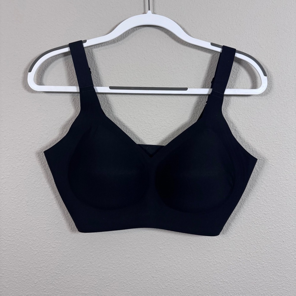 Shapermint Essentials Wireless Comfort Seamless Full Coverage Bra Black Size L